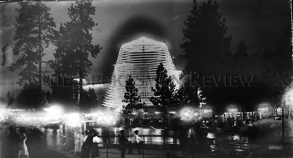 Press Photo Natatorium Park Night Scene