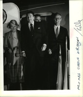 1986 Press Photo Mr & Mrs Gorton and Ronald Reagan