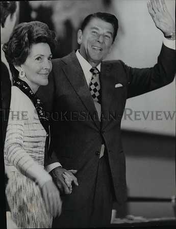 1976 Press Photo Ronald Reagan, Spokane