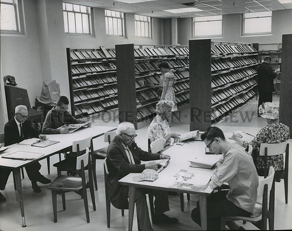 1963 Press Photo Periodical section of Spokane Main Library