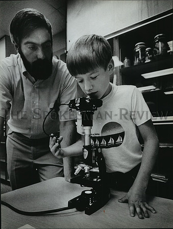 1983 Press Photo Kevin Collins & Jeff Crosswhite at Bonner Co. District School