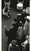 1990 Press Photo University High School seniors fall in line for commencement