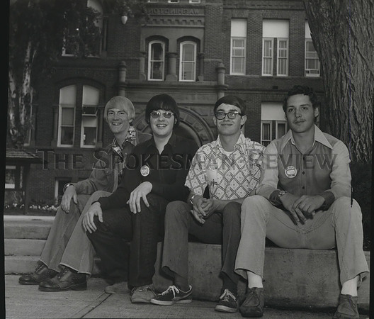 1975 Press Photo Evergreen Boys State Kirt Stueckle, Gary Laing, Larry Brossman