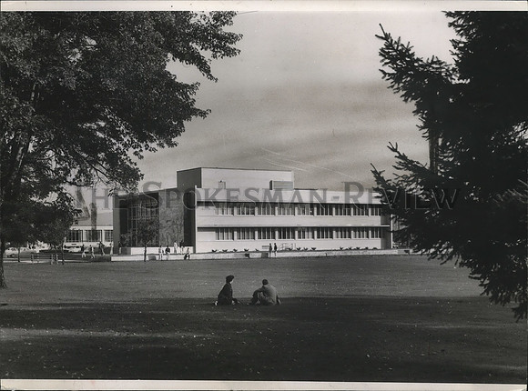 1957 Press Photo College- Gonzaga U- Buildings- Crosby Library- Dedication