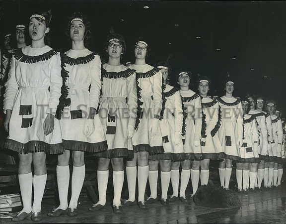 1963 Press Photo North Central High School Red Feather Girls in new uniforms