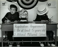 1992 Press Photo Ryan Flexer ponders as he registers for mock election at school