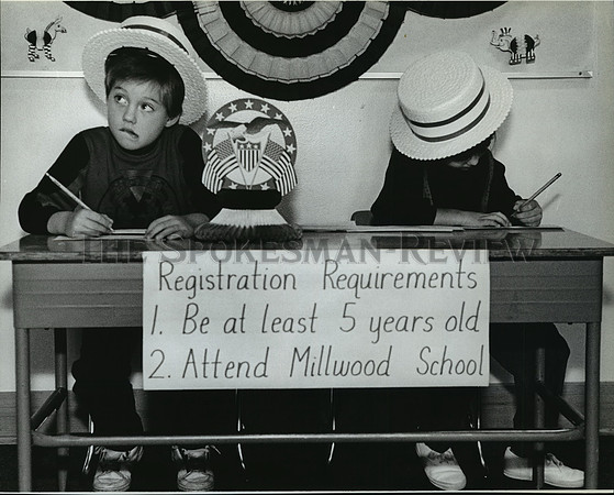1992 Press Photo Ryan Flexer ponders as he registers for mock election at school