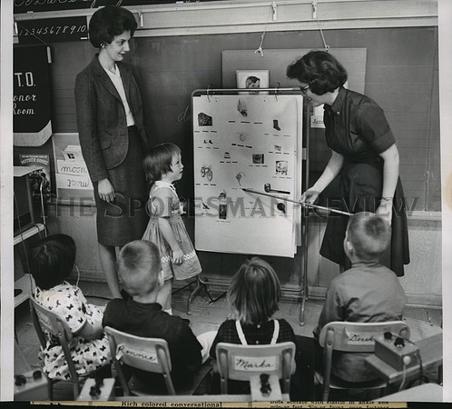 1963 Press Photo Edna Davis School for Acoustically Handicapped in session