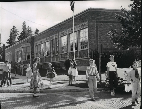 1956 Press Photo First day of school for students of Wilson Elementary