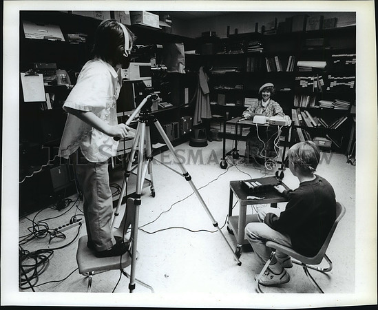 1987 Press Photo Idaho school televised classes