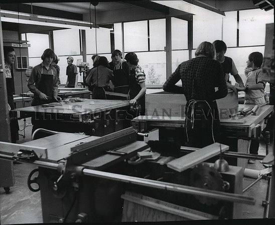 1973 Press Photo Wood Shop Class, East Valley High School