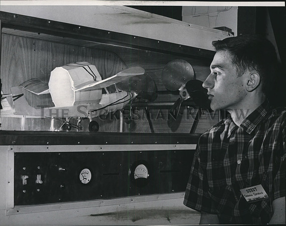 1966 Press Photo Darwin Conrad's exhibit at 15th Inland Empire Science Fair