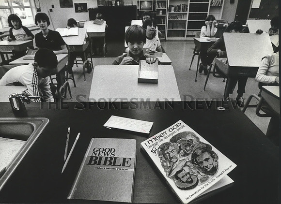 1984 Press Photo Private Schools, Spokane Lutheran School- 5th & 6th graders