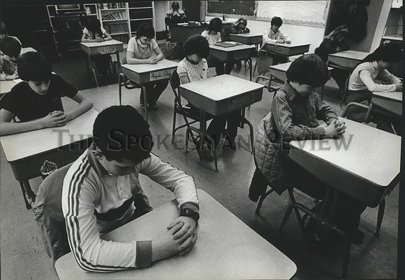 1984 Press Photo Fifth and Sixth grades at Spokane Lutheran School