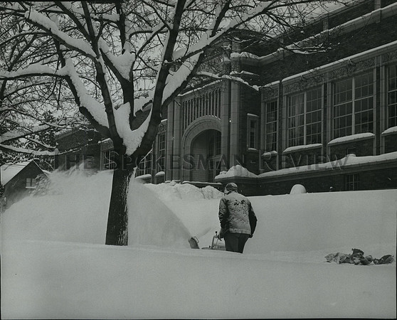 1969 Press Photo No classes in the Wilson School due to heavy snow fall