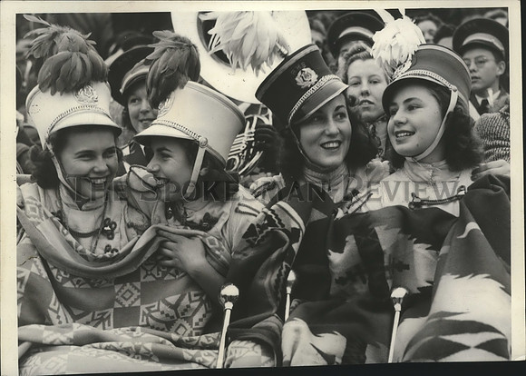 1939 Press Photo Rogers High School Band Majorettes-Betty Gaines, Lois Hodge