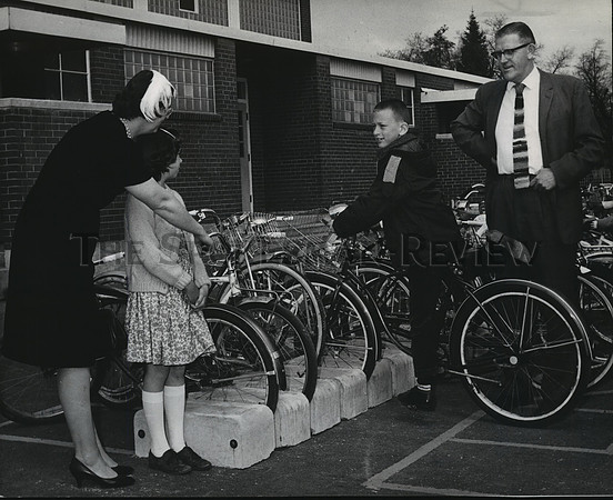 1964 Press Photo Bike racks donated by the PTA at Willard School