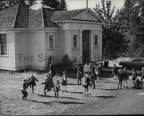 1969 Press Photo Children play outside of Mica School