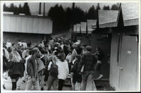 1992 Press Photo Students leave portable classrooms, Coeur d'Alene High School