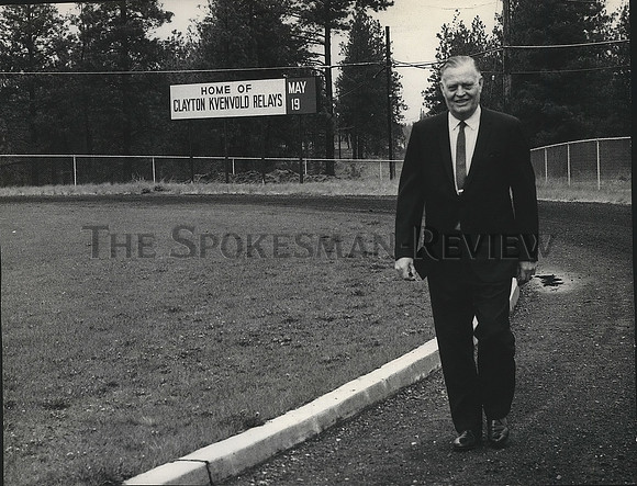 1963 Press Photo Clayton Kvenvold, former track coach at Mead High School