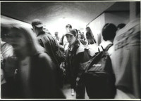 1993 Press Photo Crowded Coeur d'Alene High School hallway