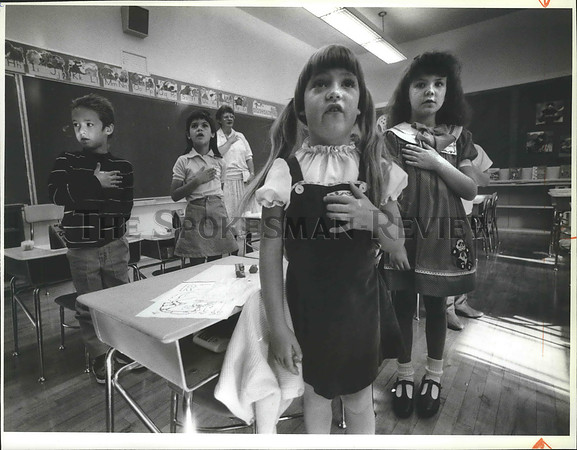 1989 Press Photo Betsy Standiford's class at St. Paschal Parochial School