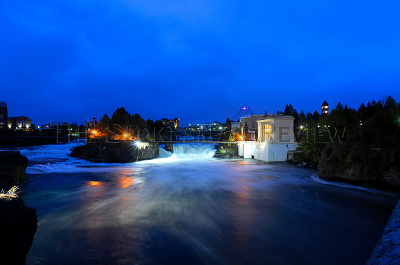 SPOKANE RIVER AT NIGHT