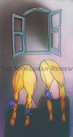 Girls Looking at Window