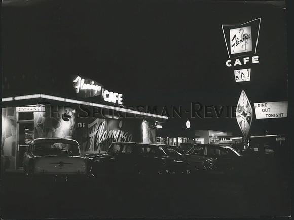 1962 Press Photo Flamingo Cafe restaurant