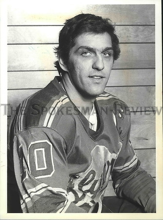 1980 Press Photo Spokane Flyers hockey player, Roy Adduono