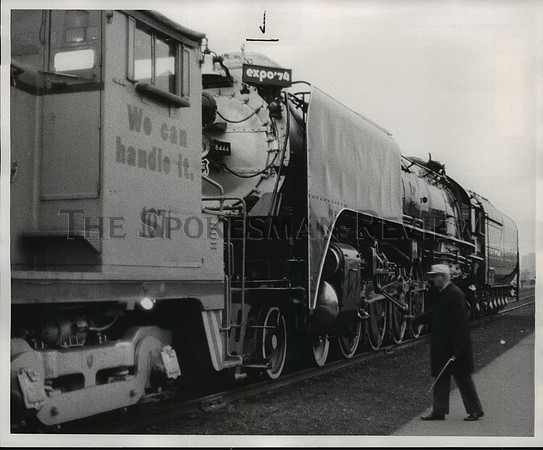 1974 Press Photo Union Pacific steam engine 8444 at Expo '74
