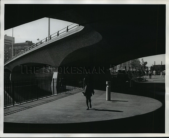 1974 Press Photo A shadowy scene at Expo '74 in Spokane, Washington