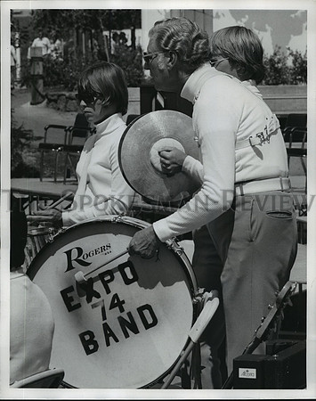 1974 Press Photo Tiemann, retired band director, perform regularly at Expo '74.