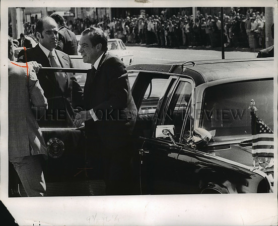 1974 Press Photo President and Mrs. Nixon arrive at Expo '74 in Spokane