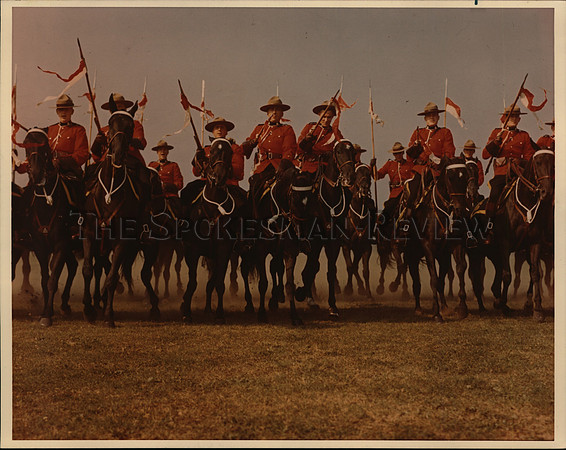 1974 Press Photo Royal Canadian Musical Ride The Charge in salute to Expo '74