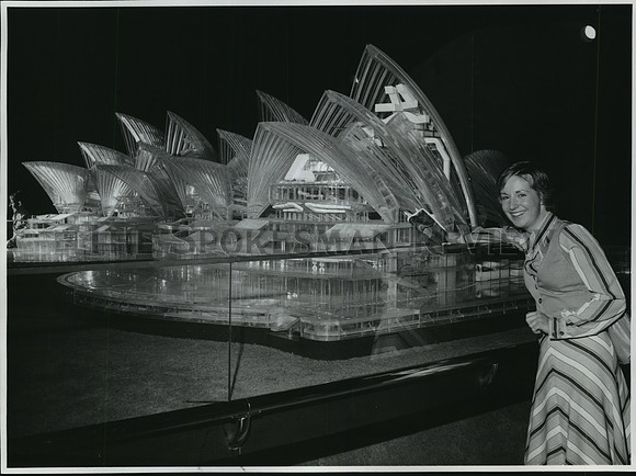1974 Press Photo Australian Pavilion, Expo '74 has model of Sydney Opera House.