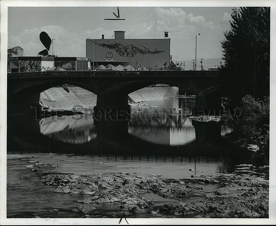1974 Press Photo Spokane River under the Washington Street bridge and Expo '74