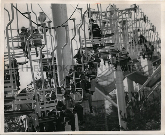 1974 Press Photo Expo '74 Sky ride by A&W root beer, popular attraction at Expo