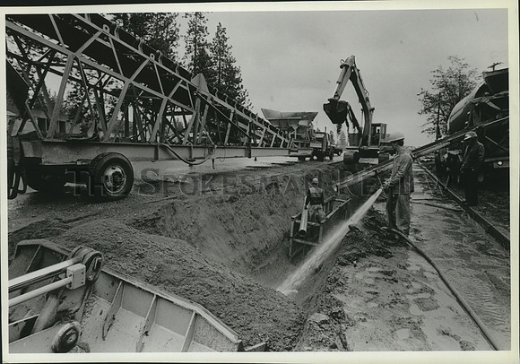 1984 Press Photo Construction at Post Falls Sewer, idaho