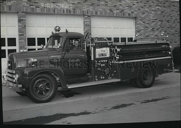 1956 Press Photo Fire truck in Colville, Washington