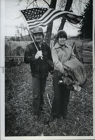 1977 Press Photo Bruce & Carol Nelson of Colfax, Washington- Farmers on Strike