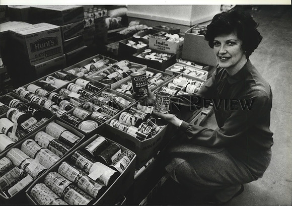 1985 Press Photo Jean Smith of the  Spokane Food Bank