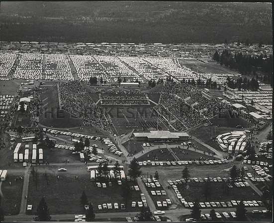 1962 Press Photo A view from above of the Joseph A. Albi Stadium in Spokane